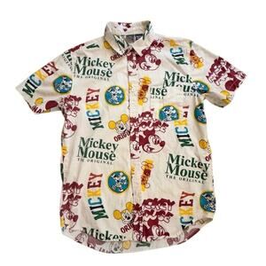 Disney Mickey Mouse The Original Retro Style Button-Up Shirt UNISEX Mens M / W L